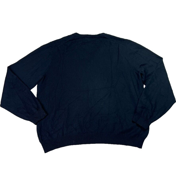 Brooks Brothers 346 Sweater Mens Large Blue Merino Wool Long Sleeve V Neck - Picture 2 of 6